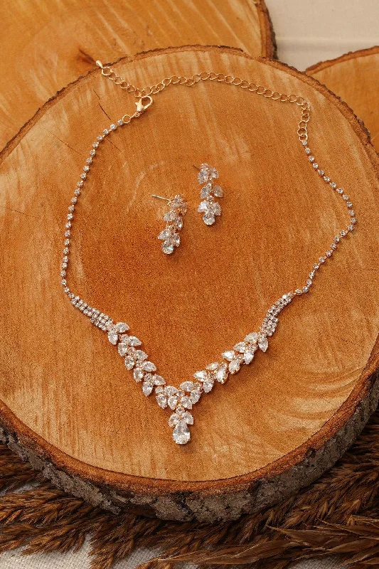 Bridal Crystal Rhinestone Wedding Necklace Set