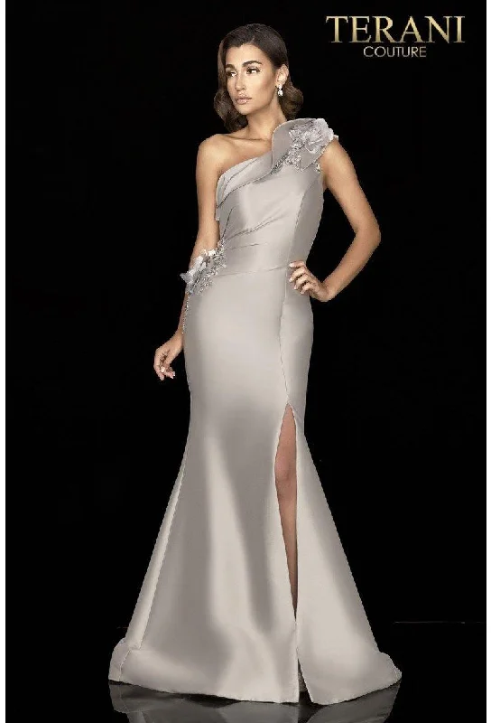 Taupe Ivory 8 Terani Couture 2011E2427 Long Evening Gown Sale