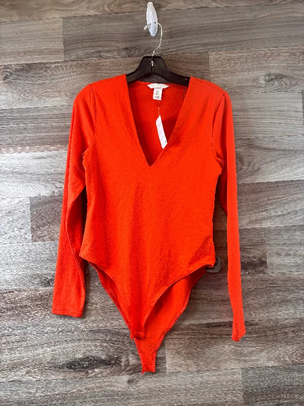 Bodysuit By H&m In Orange, Size: M