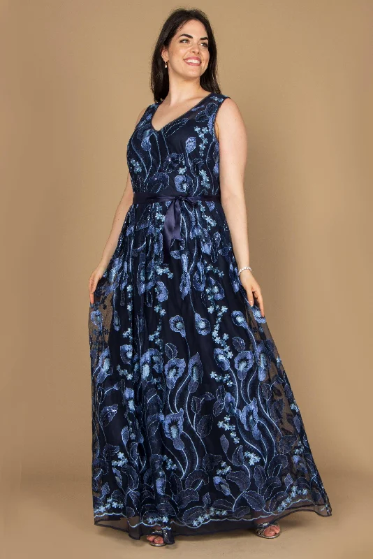 R&M Richards 3724 Long Sleeveless Maxi Dress