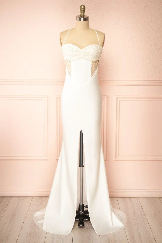 Elaria Ivory | Embroidered Fitted Wedding Dress