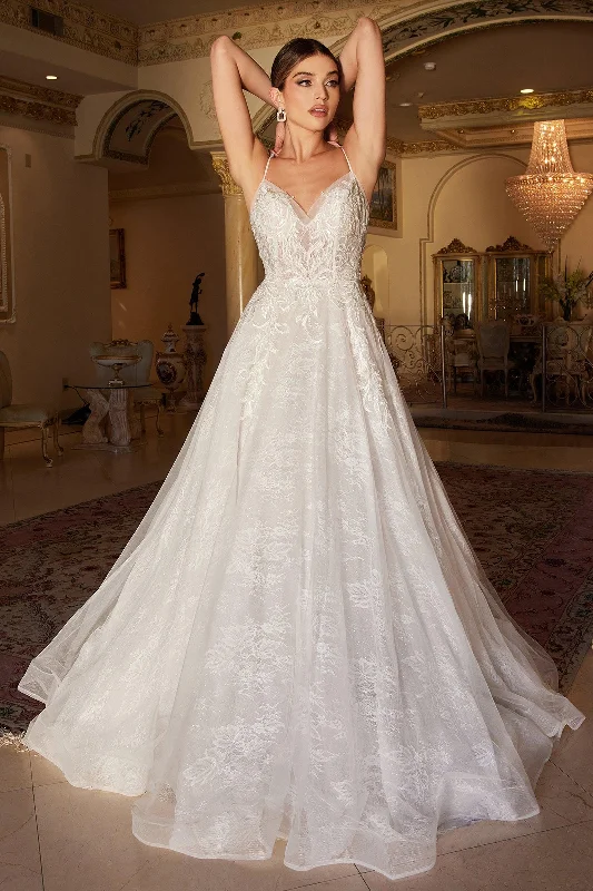 Cinderella Divine A1102W Spaghetti Strap Wedding Gown