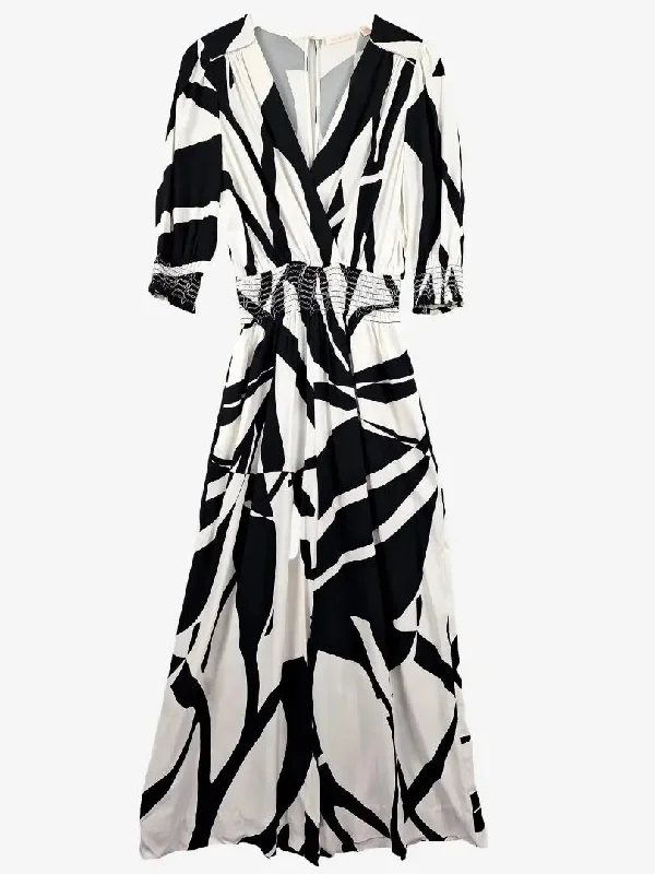 Sass & Bide Monochrome Silver Shimmer Evening Jumpsuit Size 10