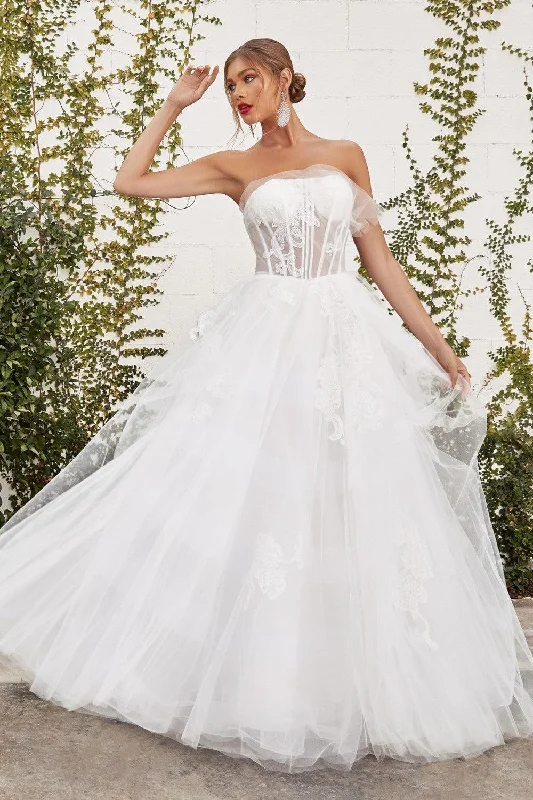 Cinderella Divine A1050W Strapless A-Line Wedding Gown