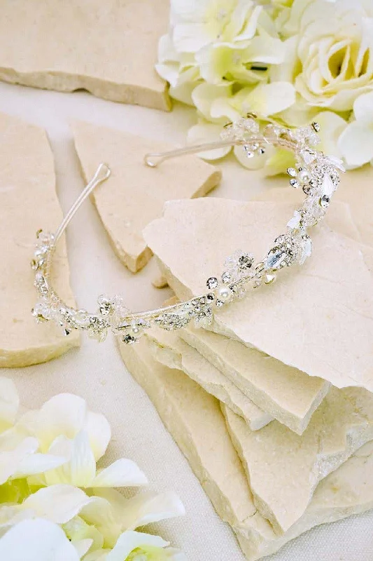 White Rhinestones Headband Bridal Wedding Headpiece