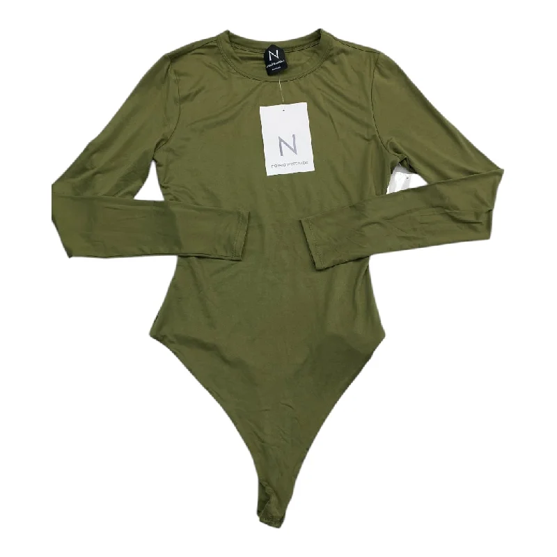 Bodysuit By NAKED WARDROBE In Green, Size: L