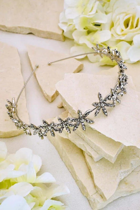 Rhinestones Flowers Headband Wedding Headpiece