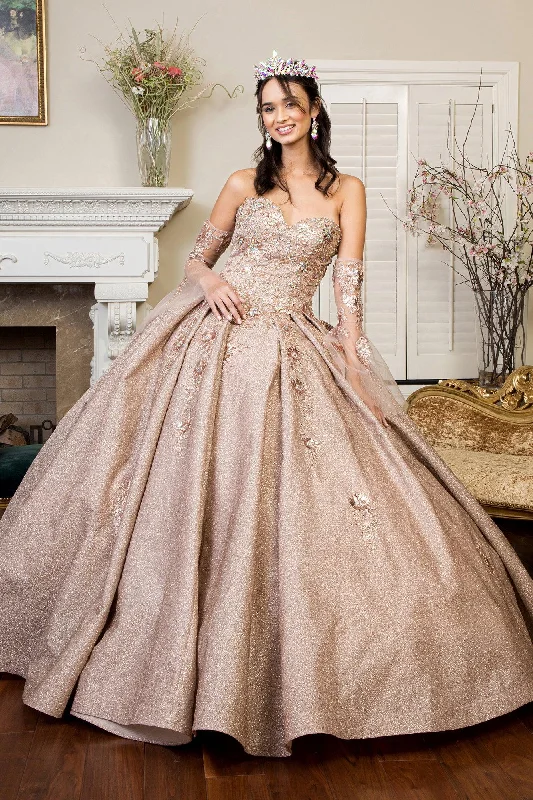 Long Ball Gown Strapless Quinceanera Dress