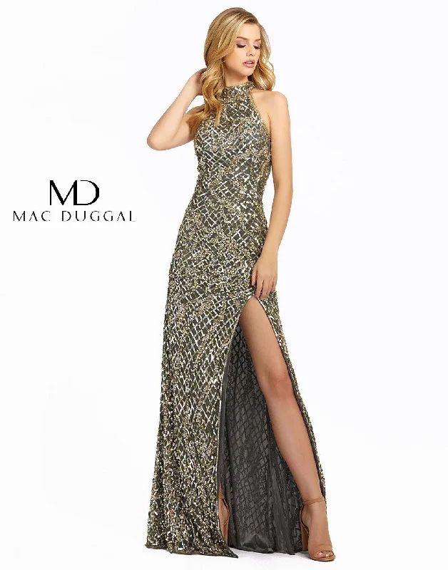 Mac Duggal 4112 Prom Long Halter Evening Dress