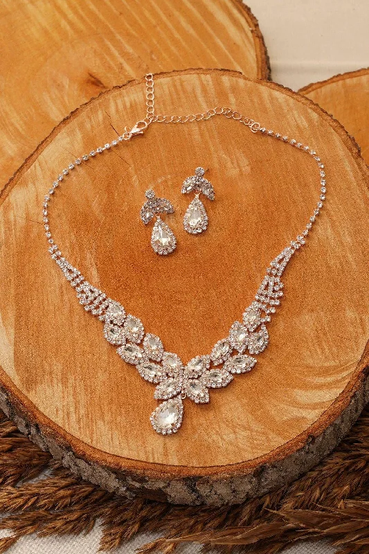 Bridal Rhinestone Wedding Necklace Set