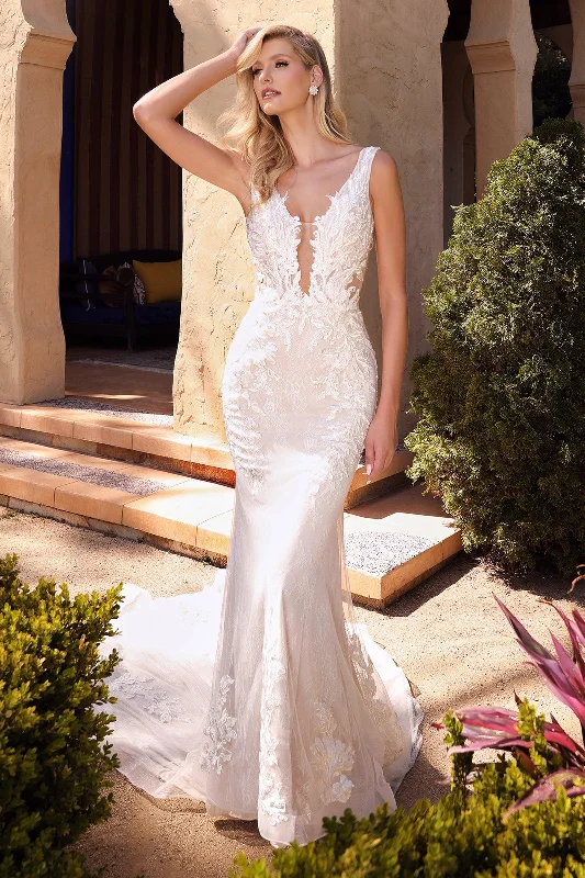 Cinderella Divine A1072W Sleeveless Mermaid Wedding Gown