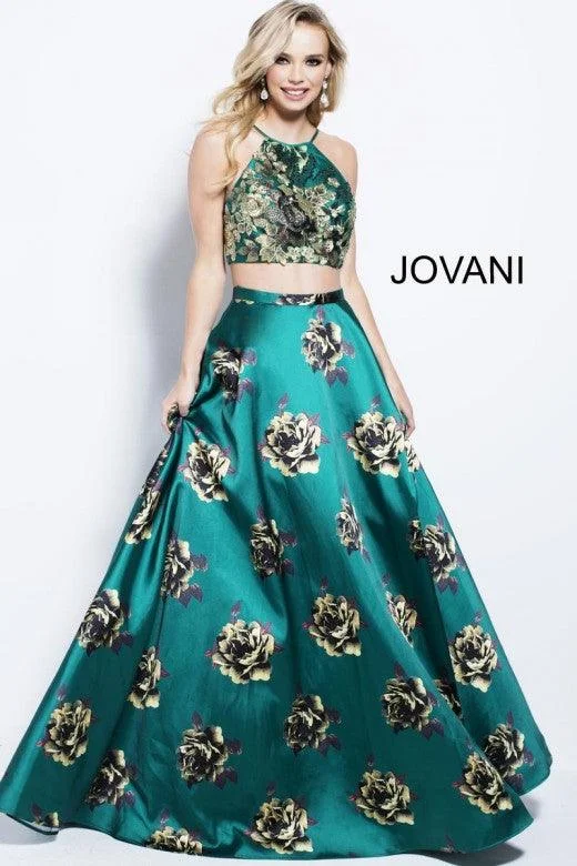 Jovani 41658 Long Two Piece Floral Prom Ball Gown