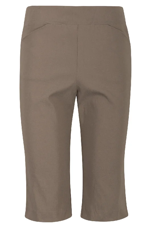 Pull on Bengaline Below Knee Pants | MOCHA | 7340AR