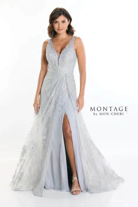 Montage M527 A Line Long Formal Beaded Evening Dress