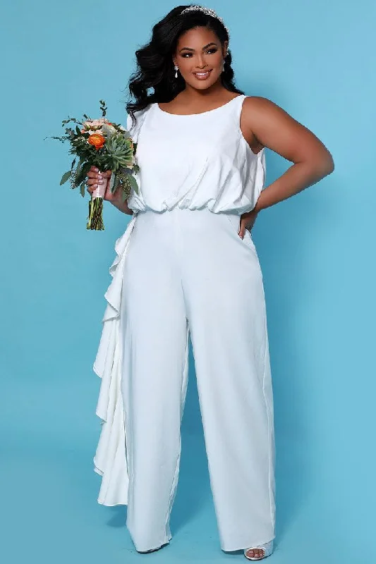 Sydneys Closet SC5244 Plus Size Bridal Wedding Jumpsuit