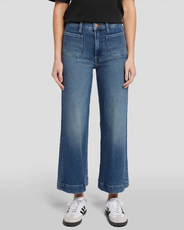 Luxe Vintage High Waist Cropped Jeans In Sea Level