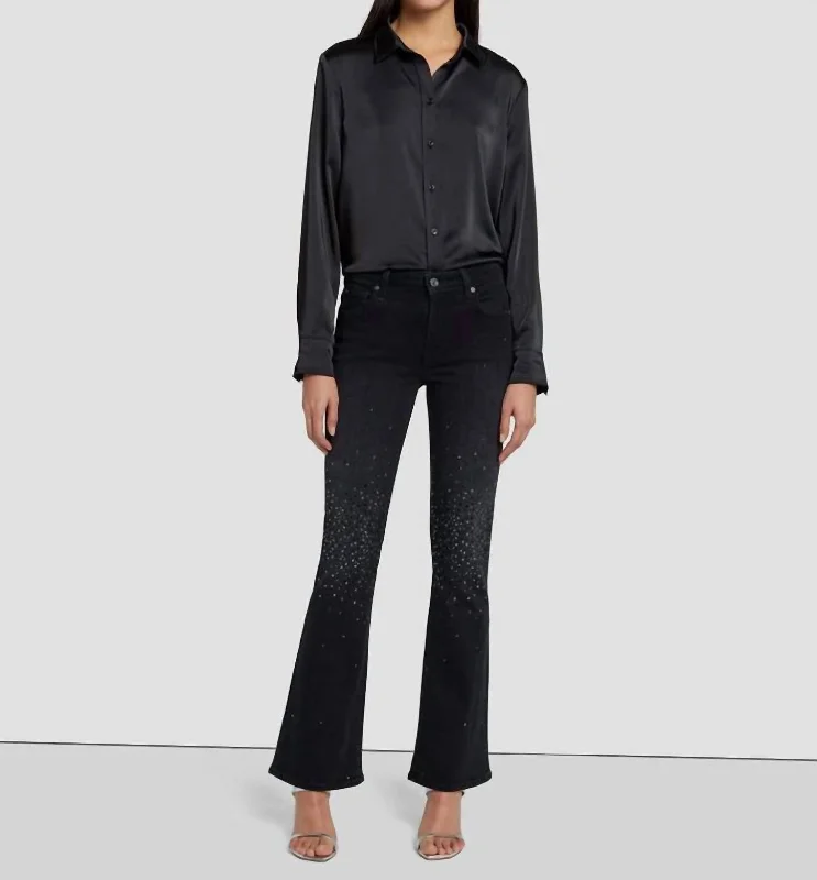 Tailorless Crystal Bootcut Jean In Black Iris