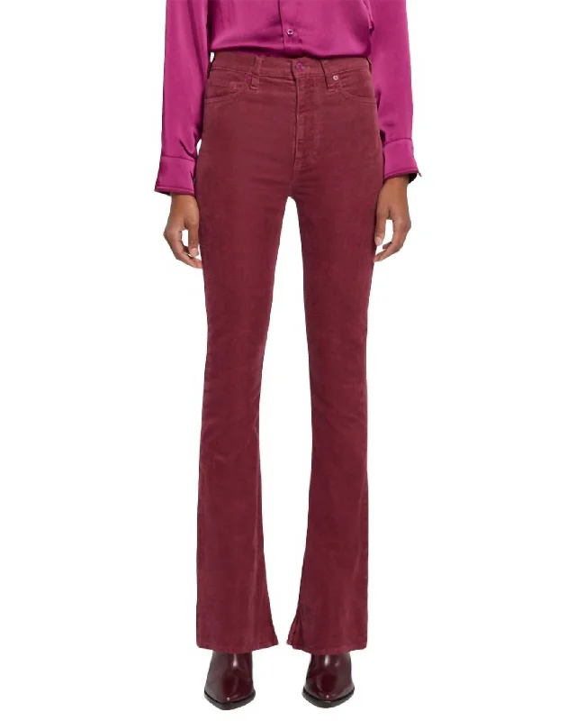 Tailorless Uhr Skinny Boot Jeans In Burgandy