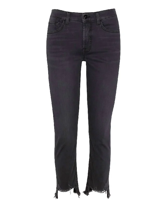 Women's Ankle Straight Jeans In Washed Black