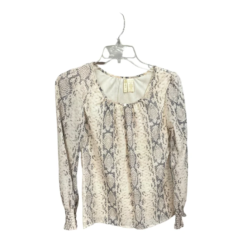 Animal Print Blouse Long Sleeve Japna, Size Xs