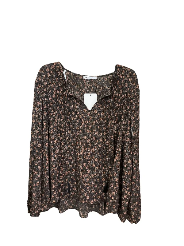 Blouse Long Sleeve By Dr2 In Floral Print, Size: Xl