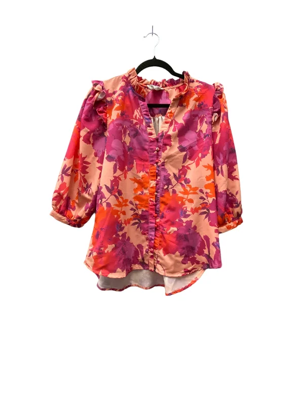 Blouse Short Sleeve By First Love In Multi-colored, Size: L