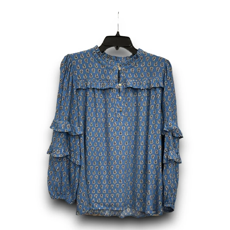 Blue Blouse Long Sleeve Loft, Size M