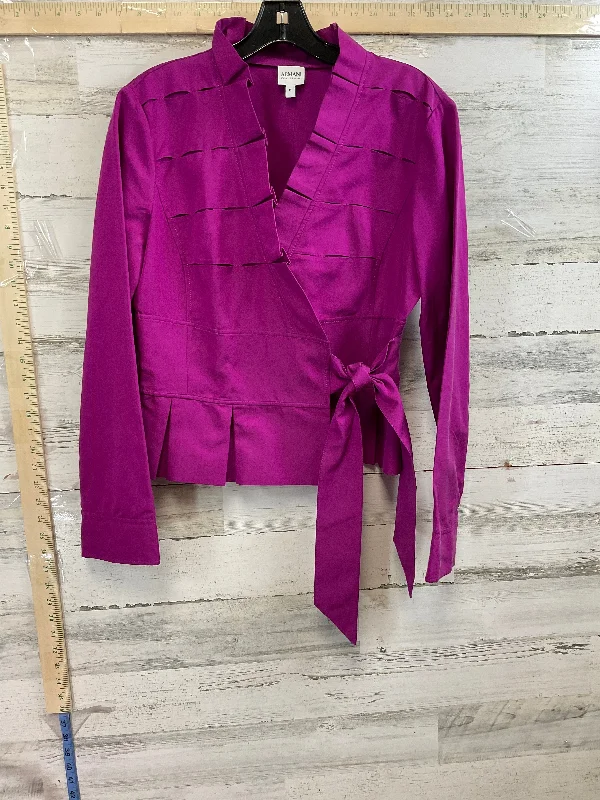 Purple Blouse Long Sleeve Armani Collezoni, Size M