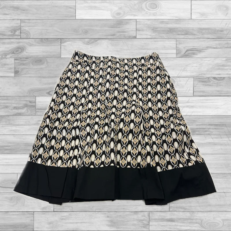 Skirt Mini & Short By Ann Taylor In Black & Gold, Size: 4