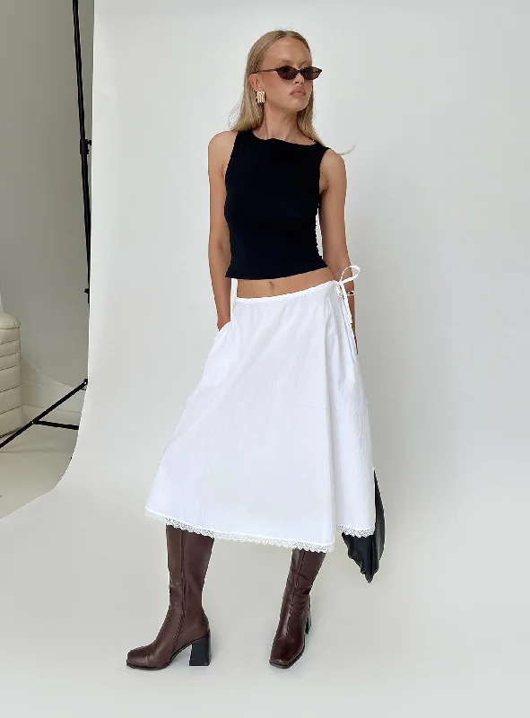 Taka Midi Skirt White