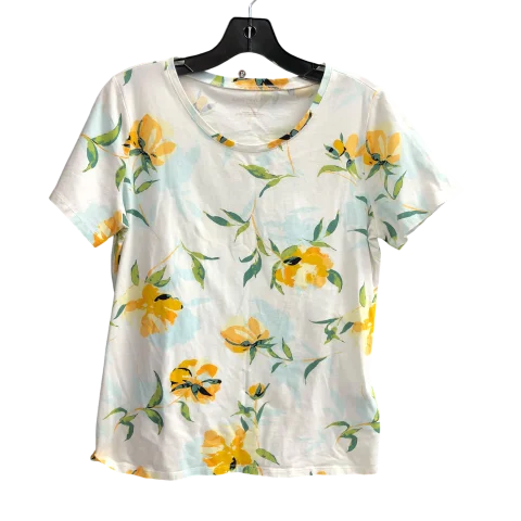 Top Short Sleeve By Ann Taylor In Floral Print, Size: M