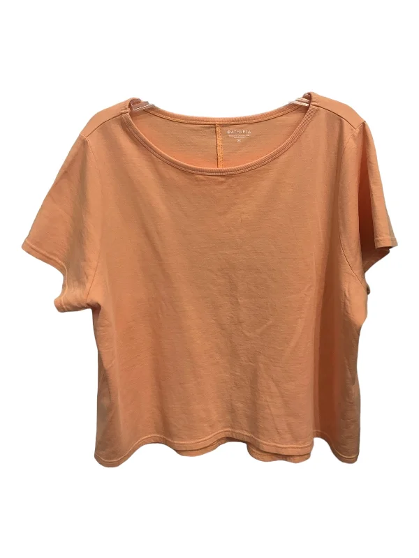 Top Short Sleeve By Athleta In Peach, Size: 2x