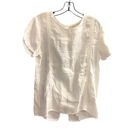 Top Short Sleeve By Cmc In White, Size: L