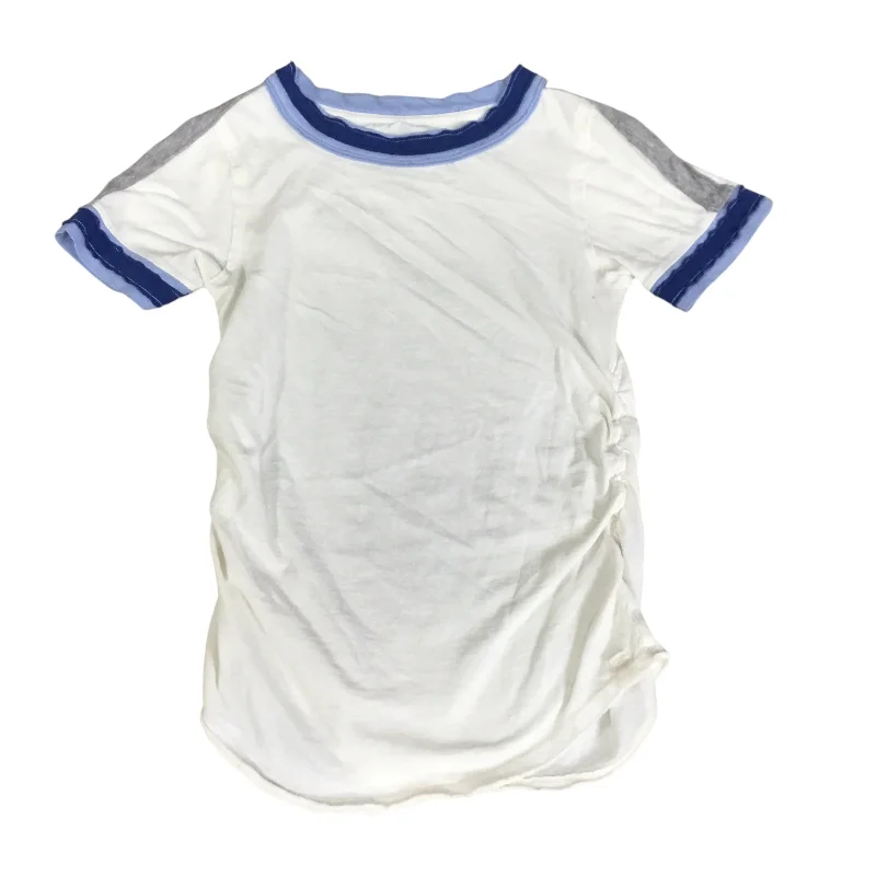 Top Short Sleeve By Free People In Blue & White, Size: Xs