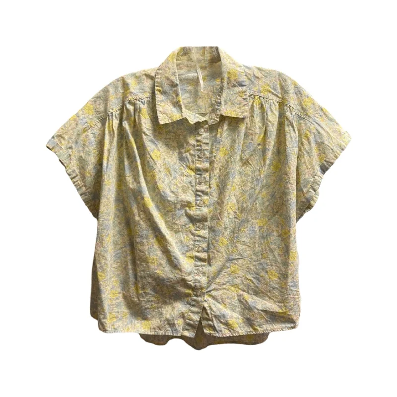 Top Short Sleeve By Free People In Floral Print, Size: Xs