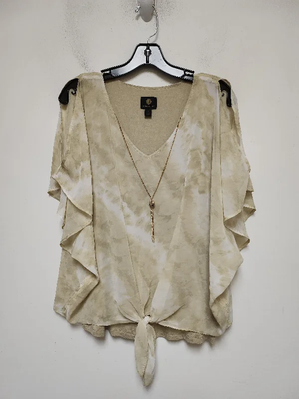 Top Short Sleeve By Jm Collections In Tan, Size: S