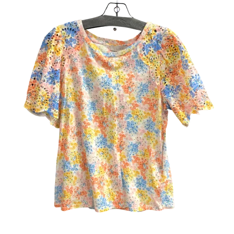 Top Short Sleeve By Loft In Floral Print, Size: M