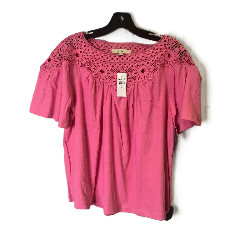 Top Short Sleeve By Loft In Pink, Size: M