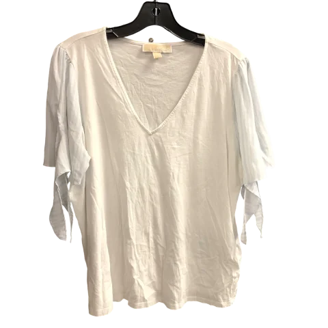 Top Short Sleeve By Michael By Michael Kors In White, Size: Xl