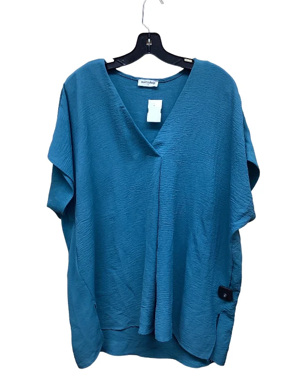 Top Short Sleeve By Mittoshop In Blue, Size: 1x