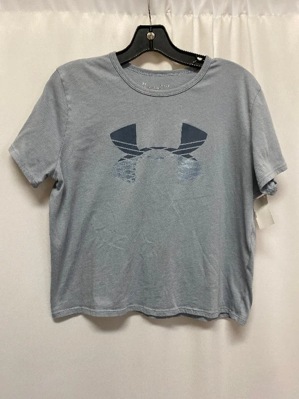 Top Short Sleeve By Under Armour In Grey, Size: L