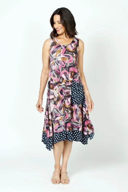 Top Ligne Crinkle Floral Dots Tank Dress