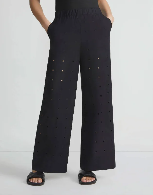 Eyelet Riverside Pants In Black