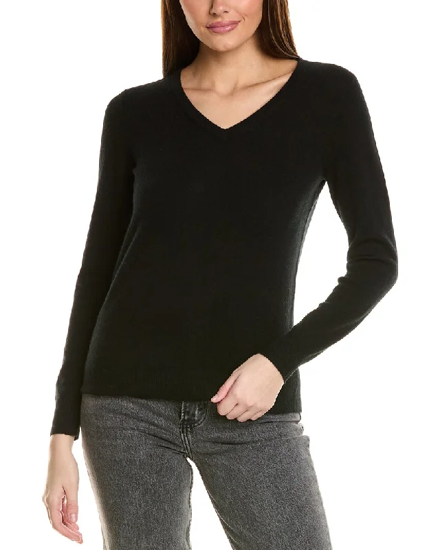 Amicale Cashmere Basic V-Neck Cashmere Sweater