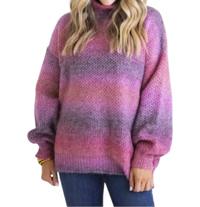 Boho Mix Sweater In Mauve