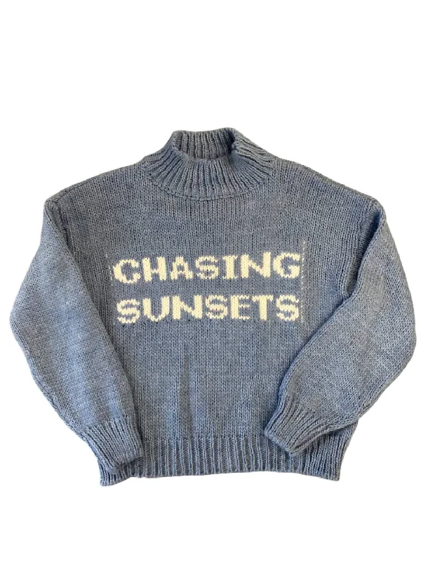 Chasing Sunsets Sweater In Blue Multi