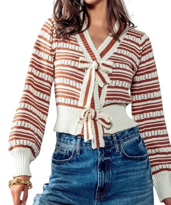 Classy Cozy Cropped Sweater In Ivory Rust