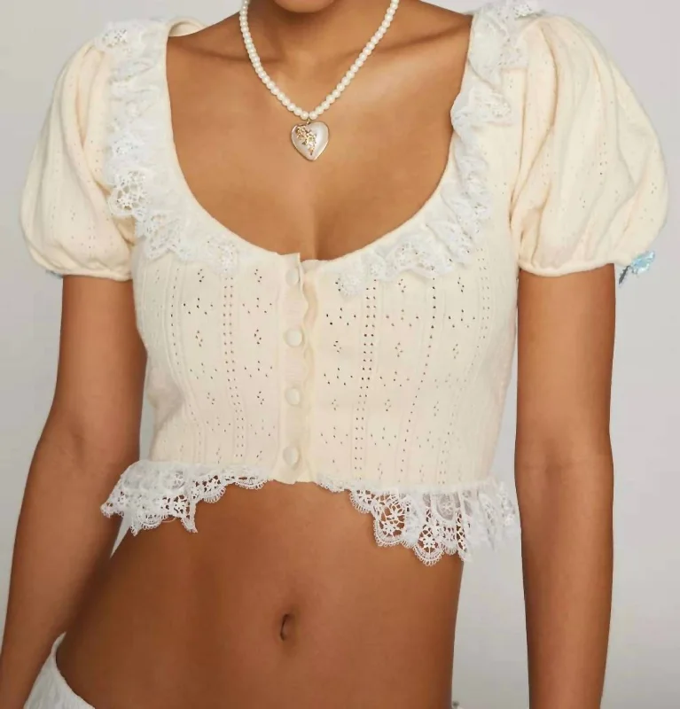 Daniela Knit Top In Cream White