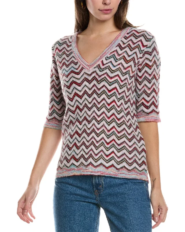 M Missoni Elbow Sleeve Mohair & Wool-Blend Sweater