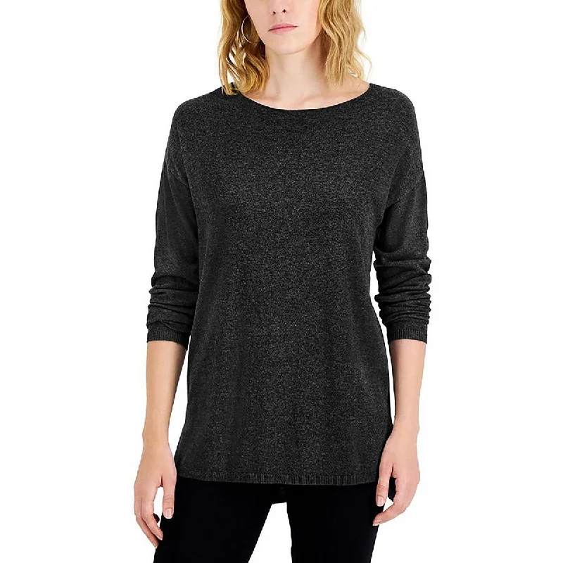 Petites Womens Stretchy Loungewear Tunic Sweater